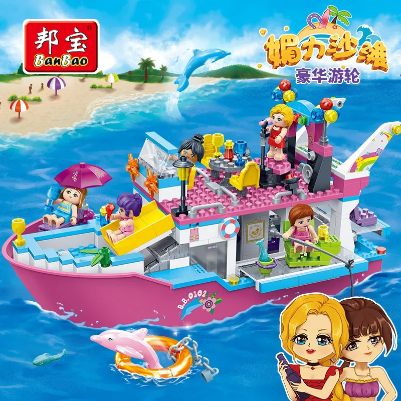 BanBao Luxury Cruises Coast Ship Seaside Beach Holiday Girls Building