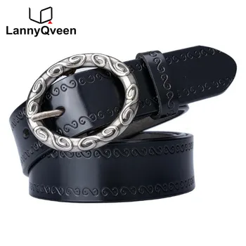

LannyQveen Women Belt Female Strap High Quality Designer Belt Ladies 100% Genuine Leather Jeans Belts For Women