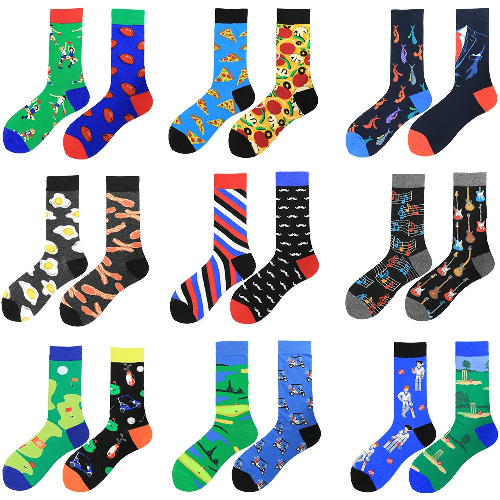 1-paar-Mode-Neue-Fr-hling-Trendy-Gl-cklich-Socken-M-nner-Gek-mmte-Baumwolle-AB