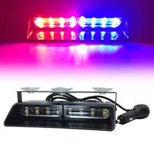 8 LED Lightning Red Yellow Blue Car Windshield Signal Strobe Flash Light auto Police LED Emergency