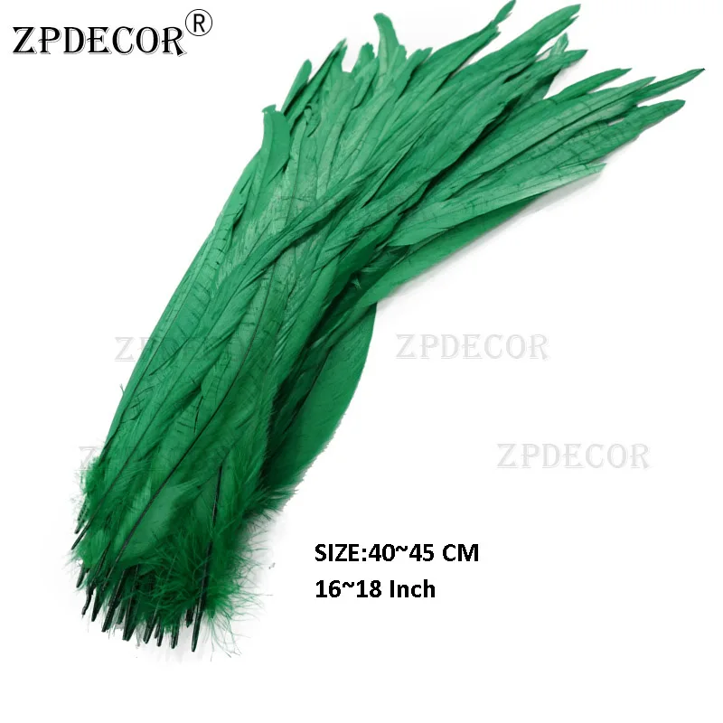 16~ 18 дюймов 40~ 45 см перо петуха или Куриные перья - Color: Army green