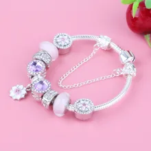 AIFEILI Горячая новинка Вишневый цветок кулон бусины серии розовый бисер безопасная цепочка ручная работа для женщин браслет модные ювелирные изделия