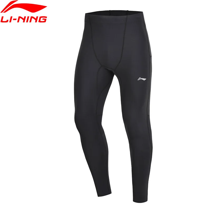 Li-Ning мужские лосины для бега, базовый слой, 78% нейлон, 22% спандекс, обтягивающие, Удобная подкладка, спортивные штаны AULP011 MKY455
