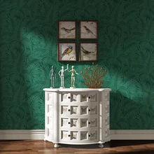 Alta calidad en relieve sala de estar FONDO DE TV papel tapiz intage europeo verde 3D papel tapiz dimensional dormitorio Palma hojas