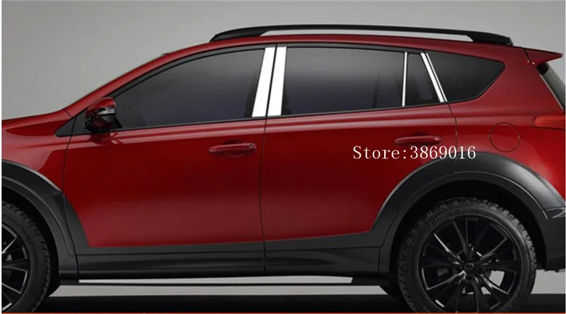 

Stainless Side Window Center B+C Pillar Covers Trim Decoration Fit For Toyota RAV4 AX40 Side Window former triangle Decoration