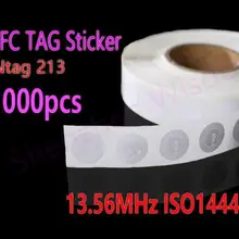 1000 шт./лот NFC тег Стикеры s Ntag213 RFID тег 13,56 МГц ISO14443A NFC Стикеры универсальная этикетка для всех телефонов NFC