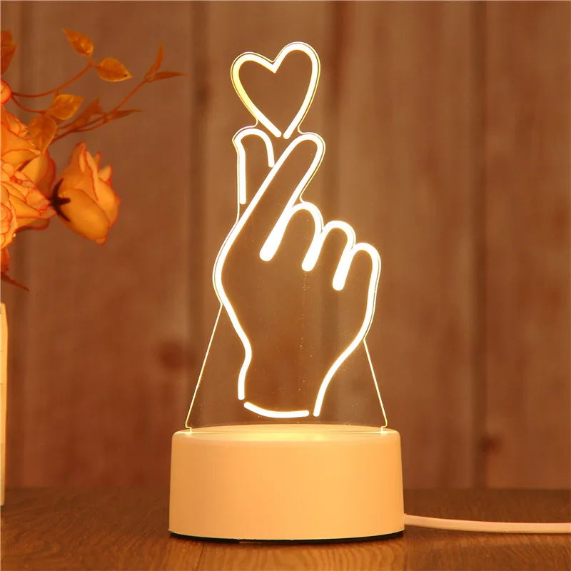 Лучшие продажи скандинавские Креативные 3d печати свет для девочки Лучший подарок Индивидуальные один приемный столик лампы для гостиной настольная лампа