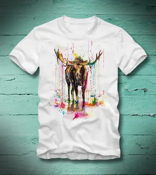 

2019 New Summer Tee Shirt Funny T SHIRT ELK ELCH HIPSTER RAINING BLEEDING WATER COLOR WASSERFARBE IN Custom T-shirt