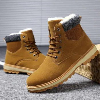

Men's Snow Boots Winter Hot Sale Keep Warm Casual Shoes Fashion Comfortable Lace-up Men Work Shoes Light Outdoor Cold Protection