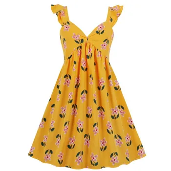 

2019 Female V Collar Sleeveless Shrouds Casual Midi Dress Zip Party Yellow Vests Summer Backless Holiday Beach Dress