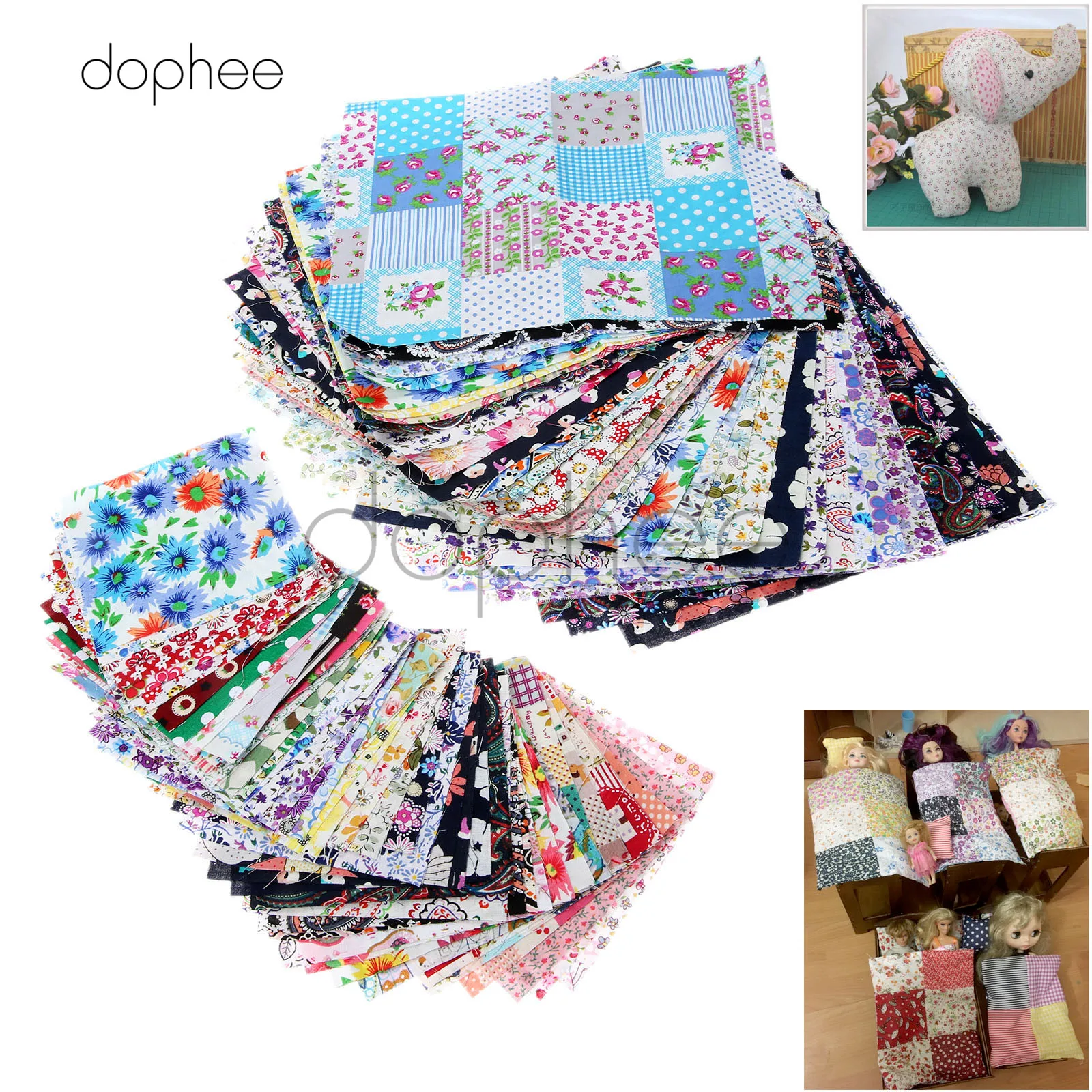 

dophee 15pcs 20*25cm Poplin Cotton Fabric No Repeat Design Pattern Mixed Patchwork For Handmade DIY Clothing Home Decoratio