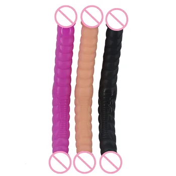 QKKQ Double Dildo 16.5 Inches Long Dildo Realistic Penis For Lesbian Flirting Masturbation Stimulate Vaginal Sex Toys For Women 4
