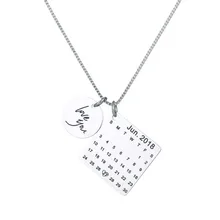 Personalized Custom Calendar Pendant Necklace Wedding Birthday Gifts DIY Engraved Lovers Lettering Anniversaries Date Necklaces Personalized Custom Calendar Pendant Necklace Wedding Birthday Gifts DIY Engraved Lovers Lettering Anniversaries Date Necklaces