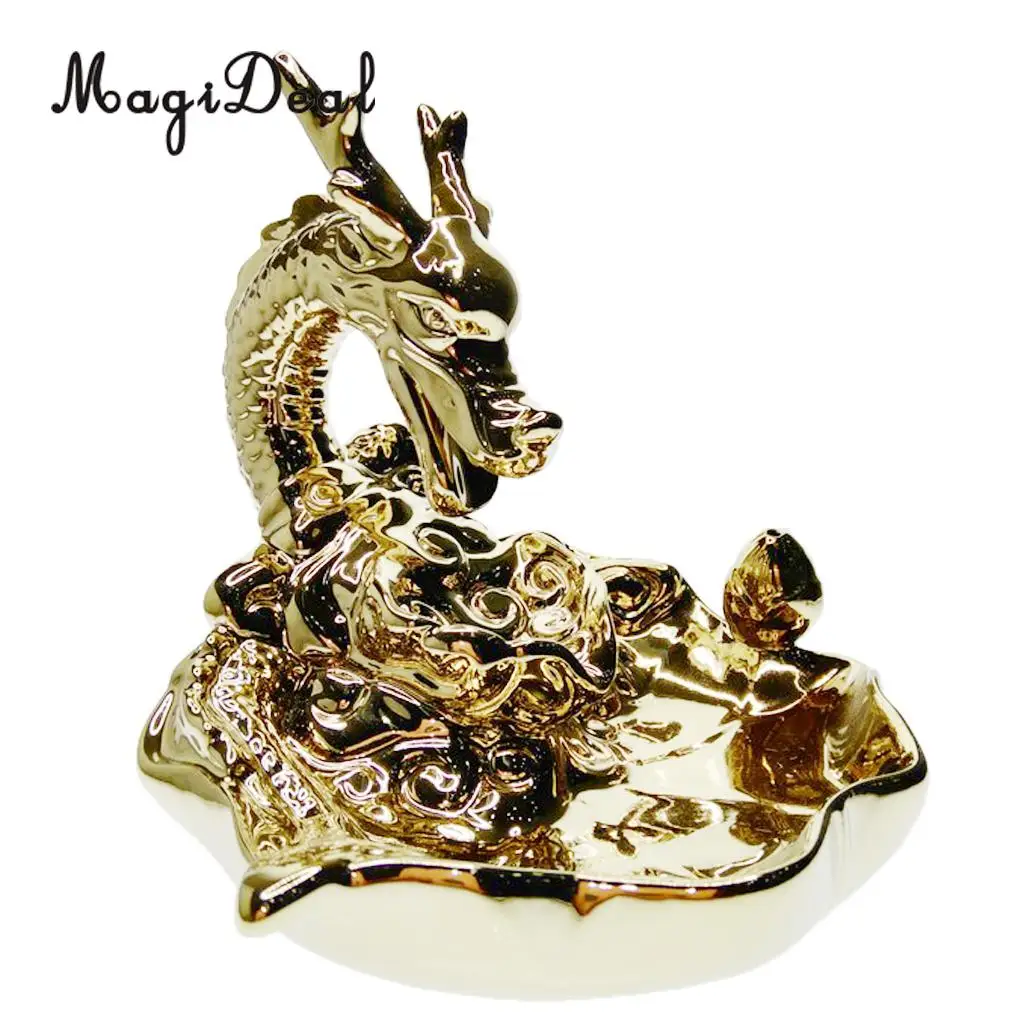 Traditional Chinese Dragon Incense Holder Porcelain Backflow Incense Burner Smoke Tower Incense Burners