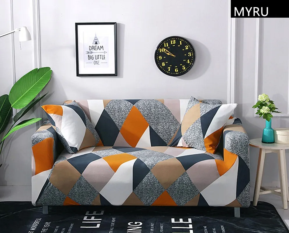 Modern Plaid Sofa Slipcovers Tight Wrap All inclusive Slip ...