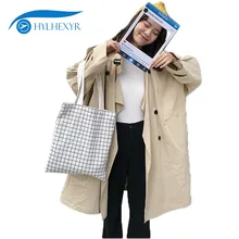 Hylhexyr женская сумка на плечо клетчатая печать тканевая сумка-шоппер двухсторонняя сумка для покупок сумка для продуктов