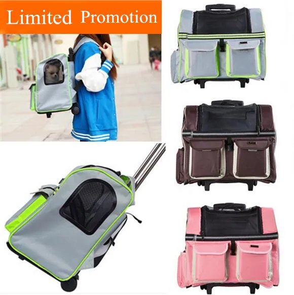 Free shipping pet bag pet double trolley luggage pets carry dog