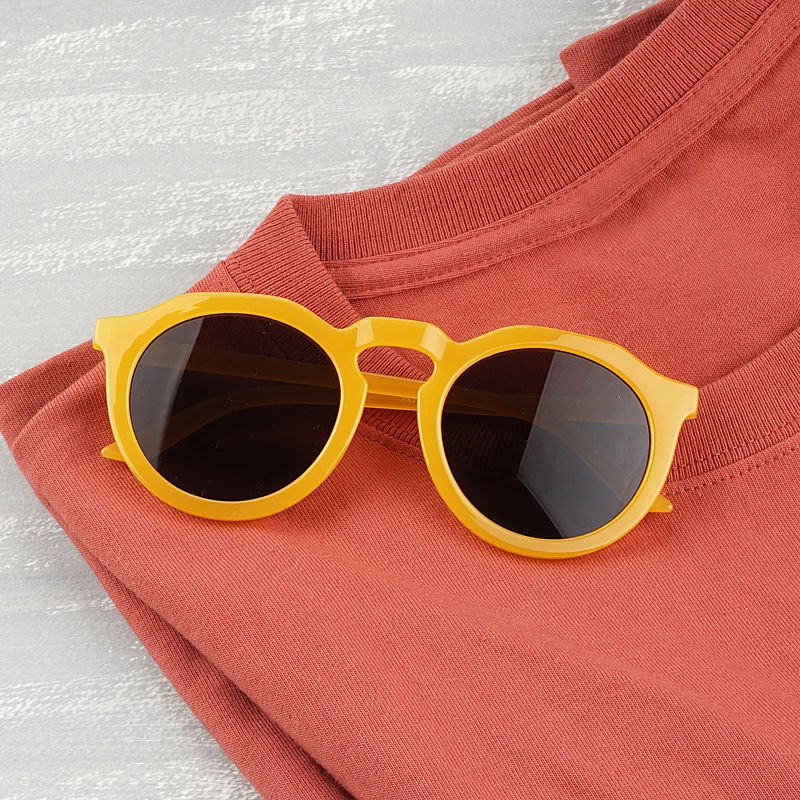 Toketorism Fashionable Women's Sunglasses Retro Design Quality Round Plastic Yellow Sunglasses  9133 ladies sunglasses