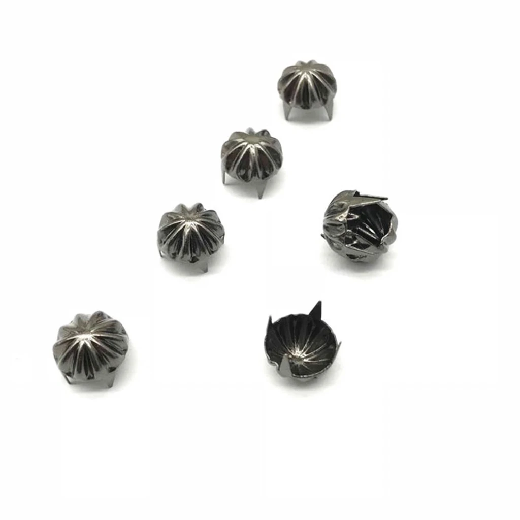 50pcs Metal Pumpkin Studs Claw Rivet Leathercraft Punk for Bags Jeans Belt Decoration