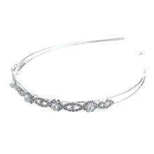 Hthl-посеребренный искусственный жемчуг стразы свадебное украшение на голову тиара ободок для волос 0,55"