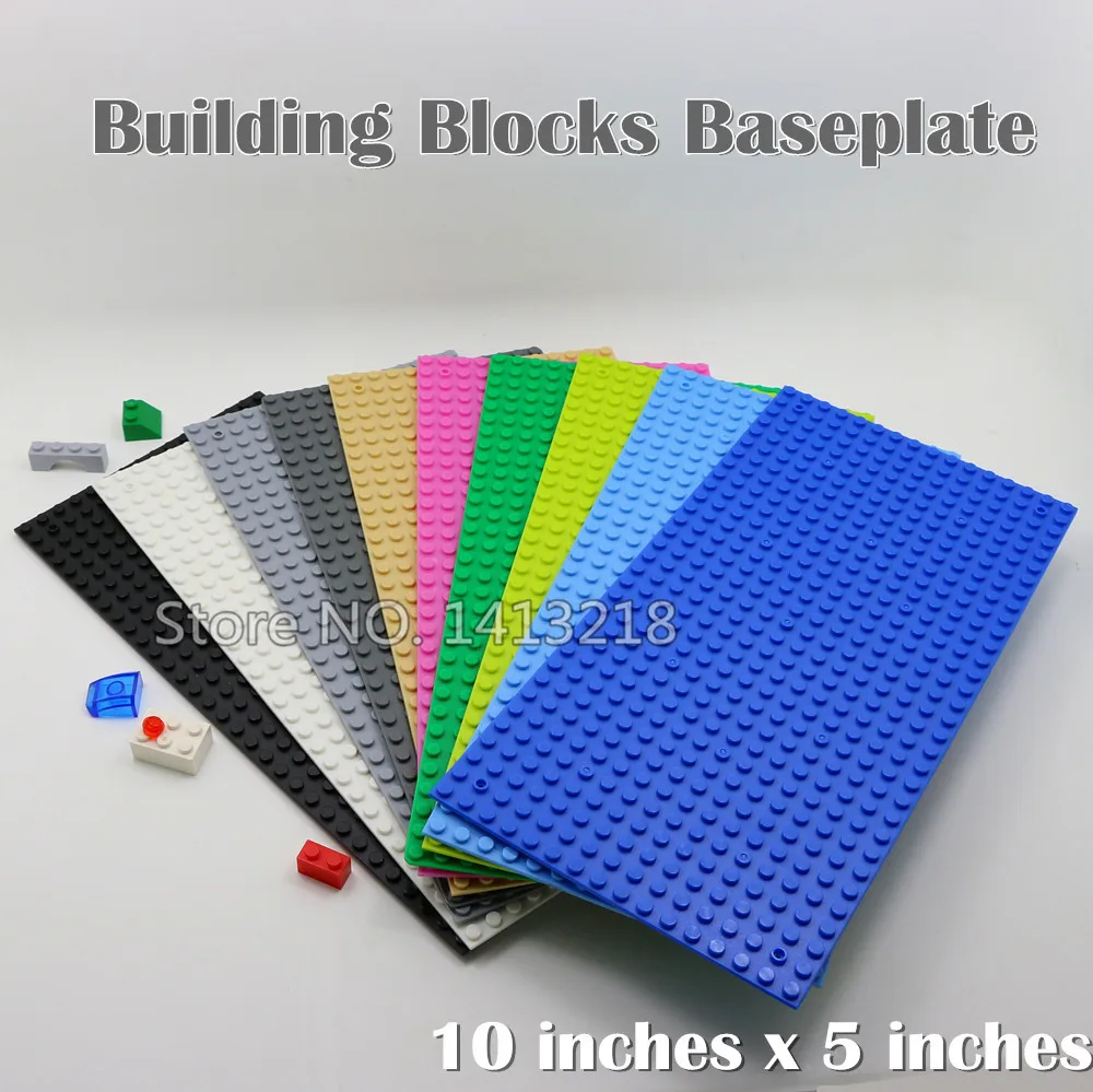 

Small blocks baseplate 10x5 inch 25x12cm 32*16 dot Building Bricks Base Plate DIY Board Educational Toy compatible with legoods
