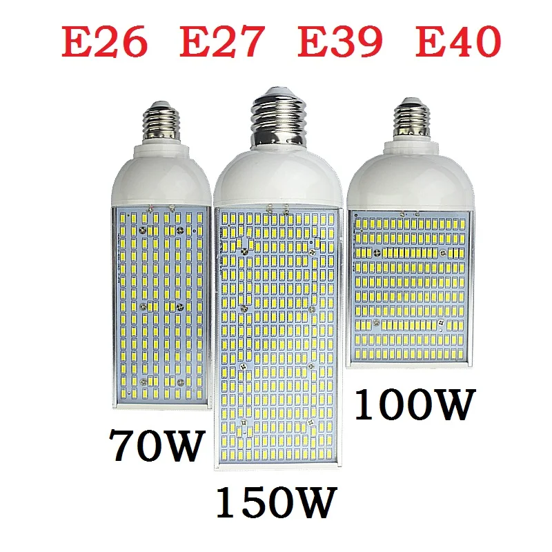 Koop E26 E27 E39 E40 energiebesparende high power Lamp Ma iuml;s Aluminium Lamp 70 W 100 W 150 W LED straat Spot light 110 V 220 V Lampada verlichting