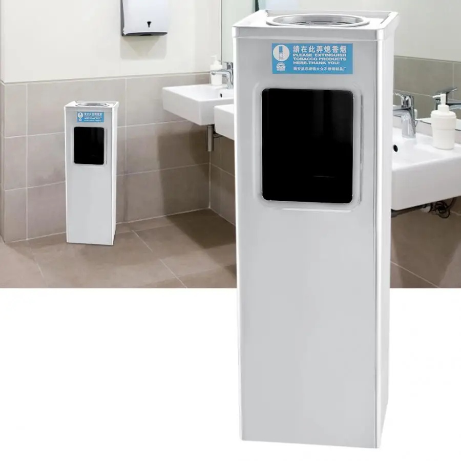 

Stainless Steel Hotel Wall Garbage Can Non-magnetic Square Ashtray Trash Can for Kitchen Garbage Bright Waste Bins