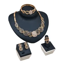 New Romantic jewelry set for wedding decoration with necklace ring bracelet and earring for famme fashion free shipping