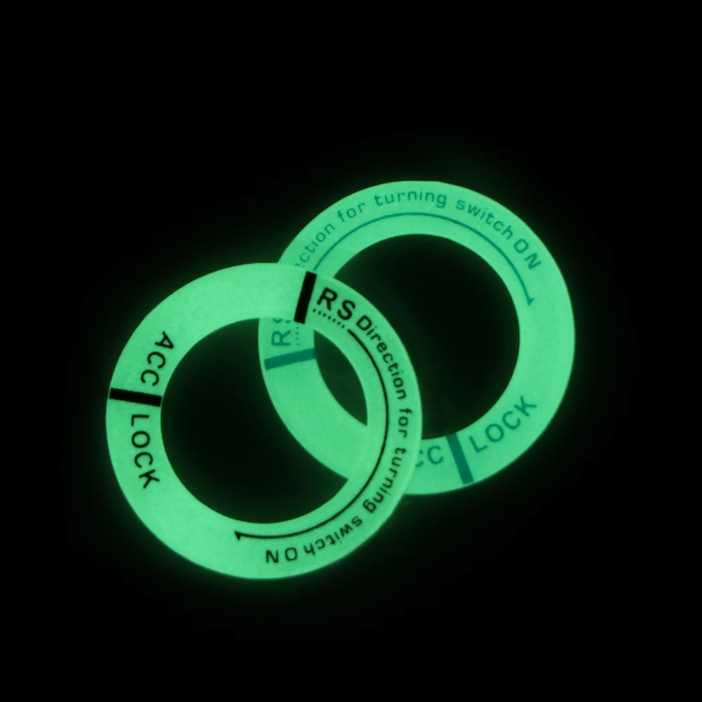 СВЕТОДИОДНЫЙ световой мотоциклетный ключ зажигания автомобиля отверстие кольцо ноч Стикеры