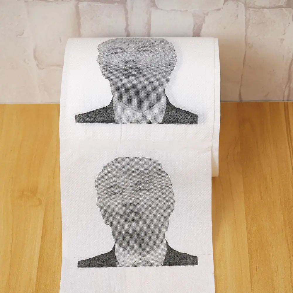 Дональда Трампа Юмор Туалет Бумага рулон Забавный Новинка подарок розыгрыш