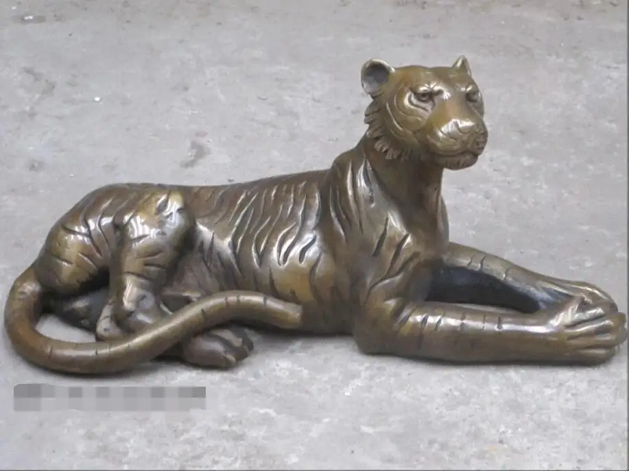 

free Feline pure Bronze catamount Posse Cat Stripe Tiger sculpture fast