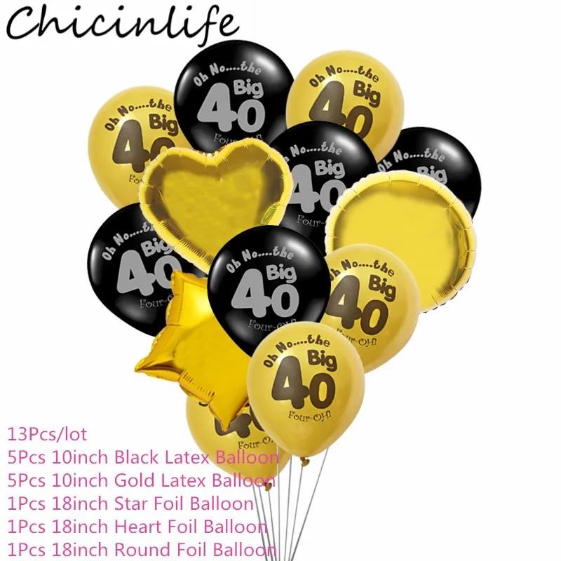 Chicinlife 1 Набор 30 40 50 60 лет воздушный шар для взрослых День Рождения Вечеринка