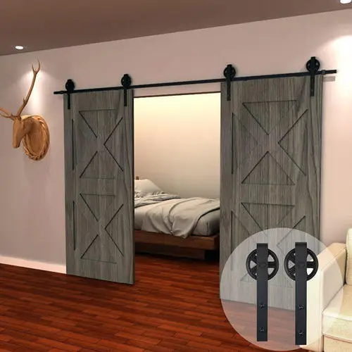 Double Wood Sliding Door Barn Track Hardware Barn Door Rail
