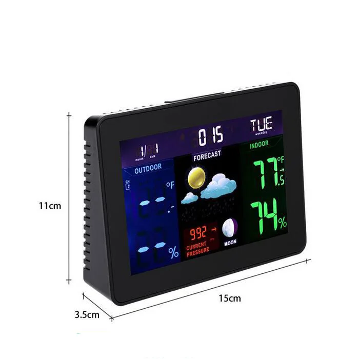 Домашний наружный температурный монитор цифровая метеостанция DCF77 RCC термометр RH% атмосферное давление с 2 беспроводными датчиками