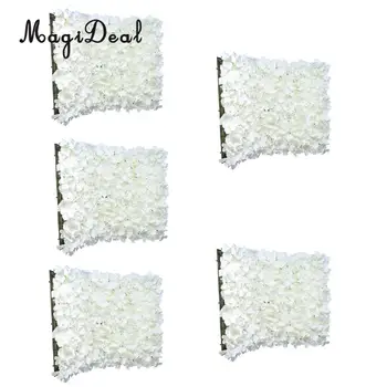 

5 Pieces Artificial Flowers Wall for Wedding Venue Background Floral Decor 60 x 40cm