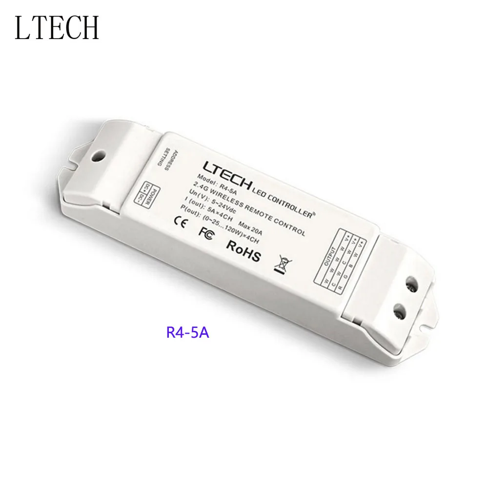 

LTECH 2.4GHz Led Wireless Receiver Match Wifi-104 D series DX series Control System R4-5A CV receiver 5A*4CH, R4-CC CC Receiver