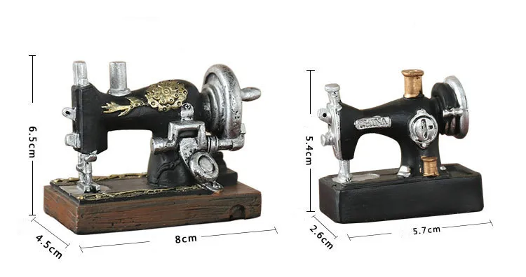 Винтажная полимерная швейная машина, держатель ручки, украшения, фигурка, ретро ремесла, старая мебель, швейная машина, миниатюрный домашний Декор, подарки