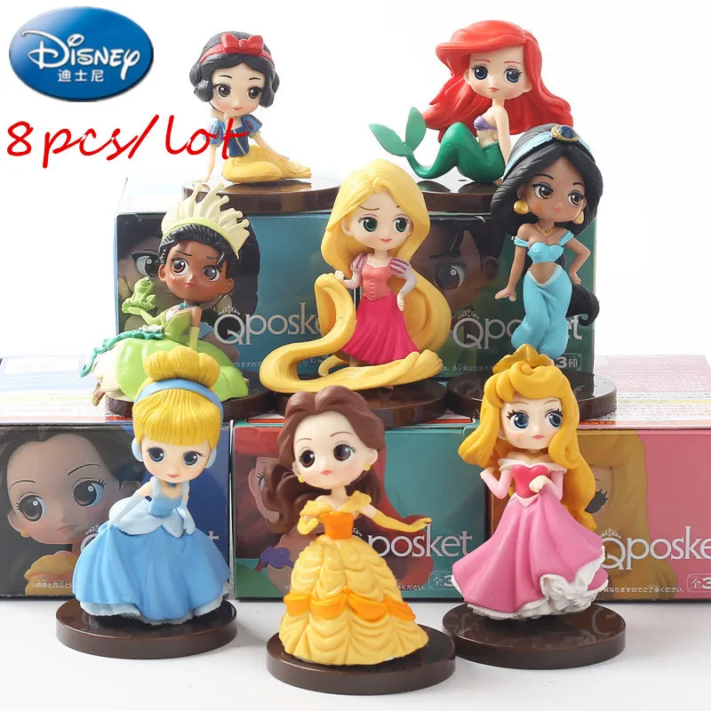 Disney 8 шт. Моана Белоснежка Принцесса Мерида фигурки карта действия Русалка Тиана