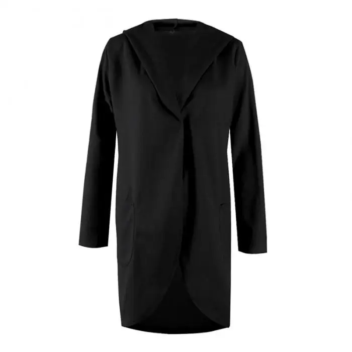 Droppshiping женское осенне-зимнее шерстяное тонкое пальто с капюшоном свободная Дамская Повседневная куртка с капюшоном пальто dg88