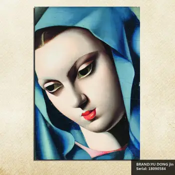 

Tamara de Lempicka Portrait Classical oil Painting Drawing art Spray Unframed Canvas hand square gemstone action wire18090584