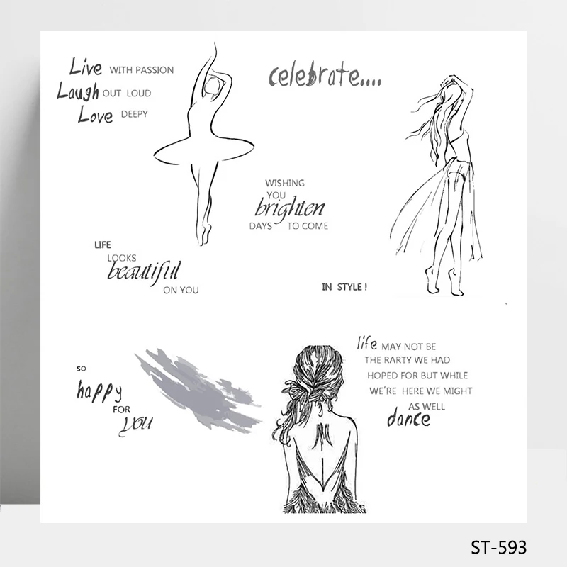 Прозрачные силиконовые штампы для танцующей Женщины/печать для скрапбукинга/декоративная открытка для альбома