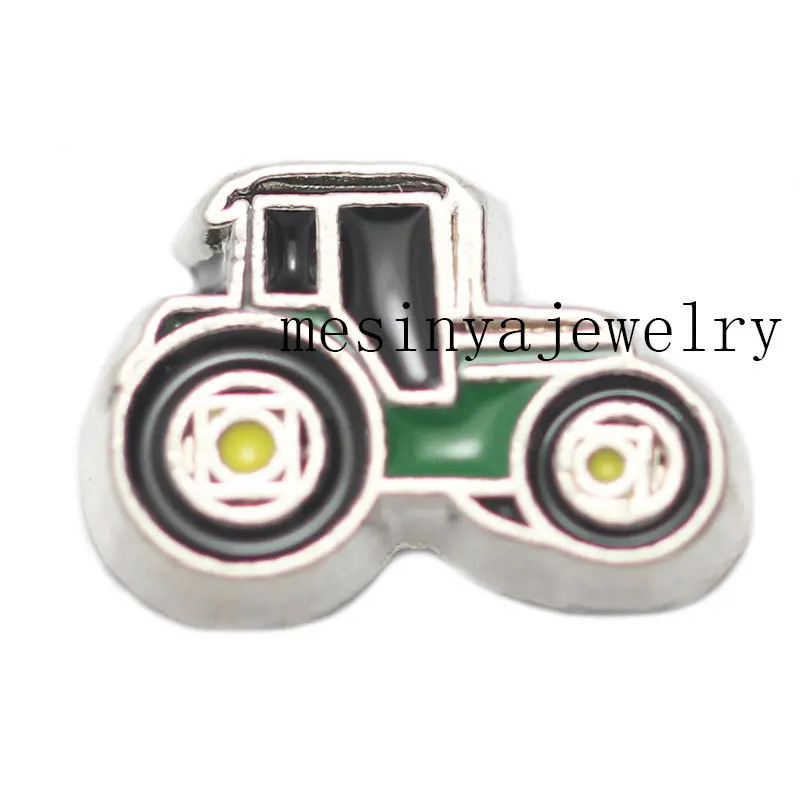 

10pcs tractor floating charms for glass locket Min amount $15 per order mixed items, FC-088