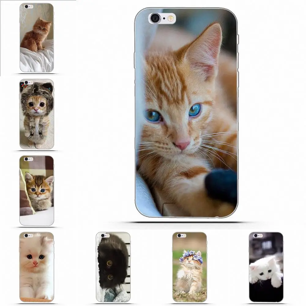 

Wexoeq Little Kitten Cute Cat TPU Pattern Pink For Galaxy Alpha Core Prime Note 4 5 8 S3 S4 S5 S6 S7 S8 S9 mini edge Plus