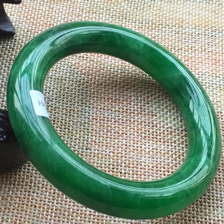 

57mm Certified Grade A Natural Green Jadeite JADE Bracelet Bangle 103932