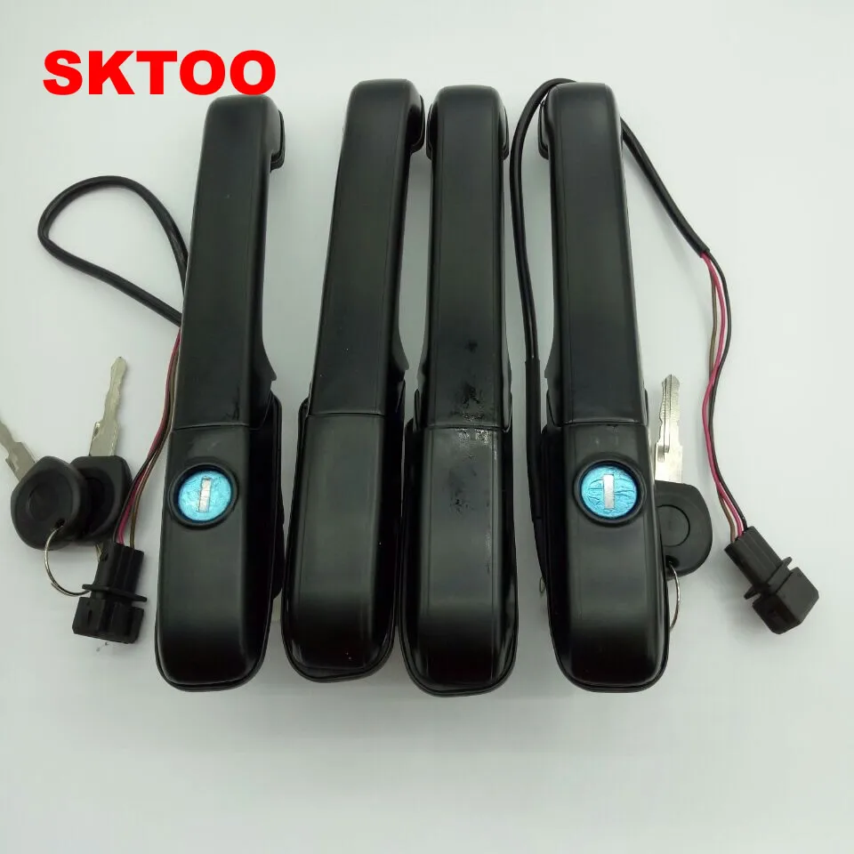 SKTOO 4 шт. для vw Passat B4 дверная ручка внешняя с ключом цилиндра набор четырех дверных