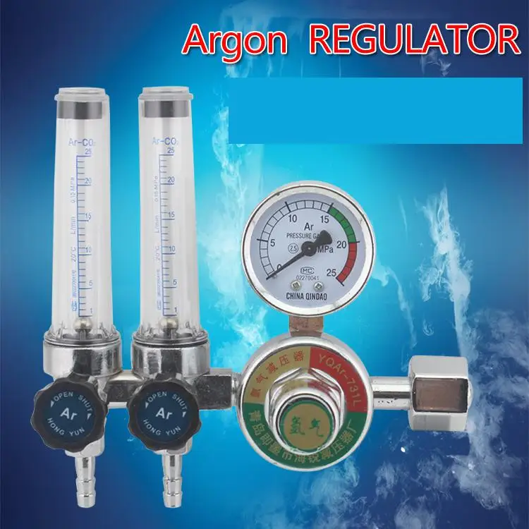 Аргоновый редуктор давления двойная трубка аргоновый метр двойной интерфейс редукционный клапан