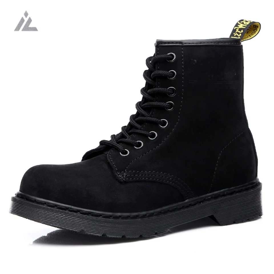 

iVog 2017 Spring Autumn Doc Martin Boots Women Genuine Leather Cow Suede Motorcycle boots Round Toe Woman Western Boot
