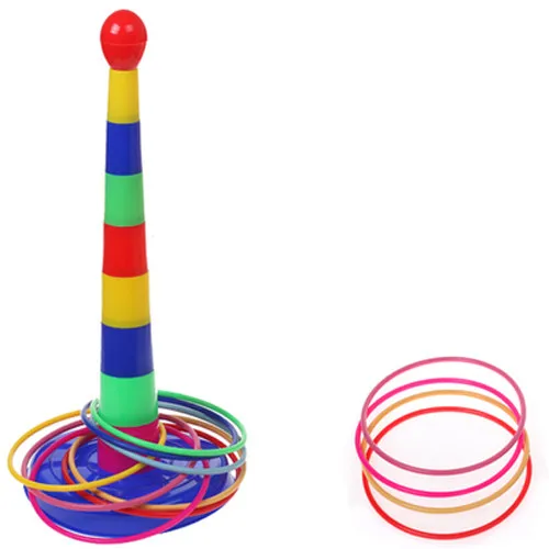 Indoor outdoor plastic children throwing sets Circle game Rainbow Set Cup children sports toys