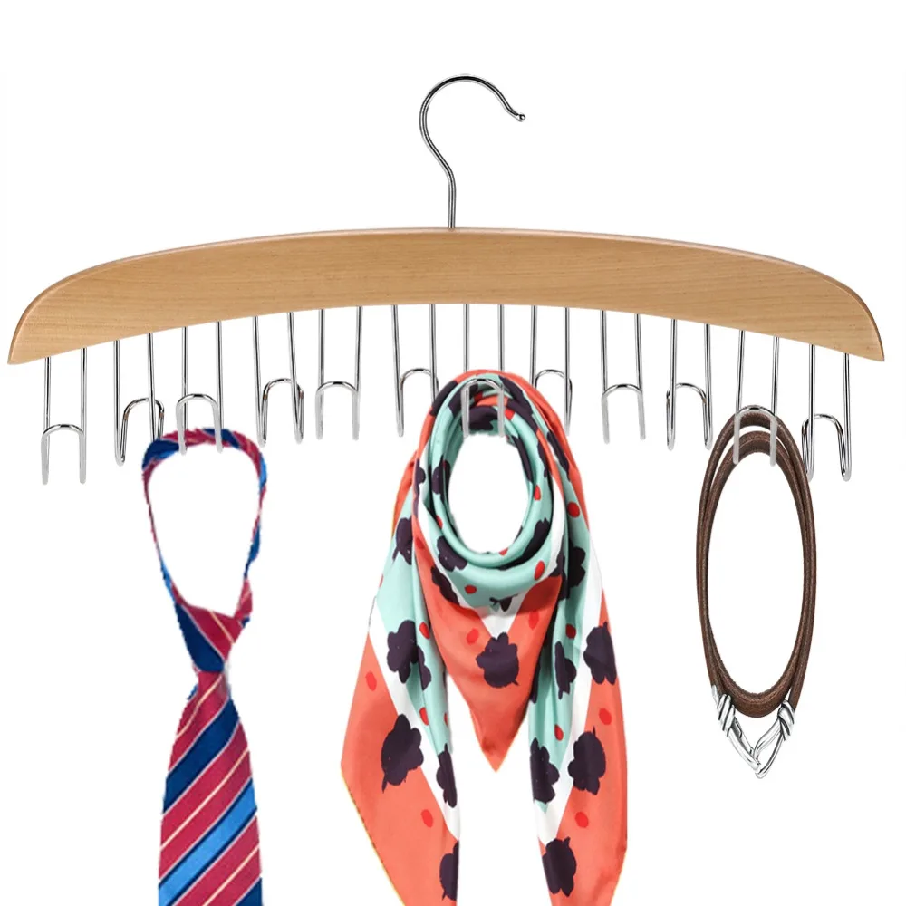 Closet Organizer Tie Hanger Rotating Ties Storage Belt Holder Scarves