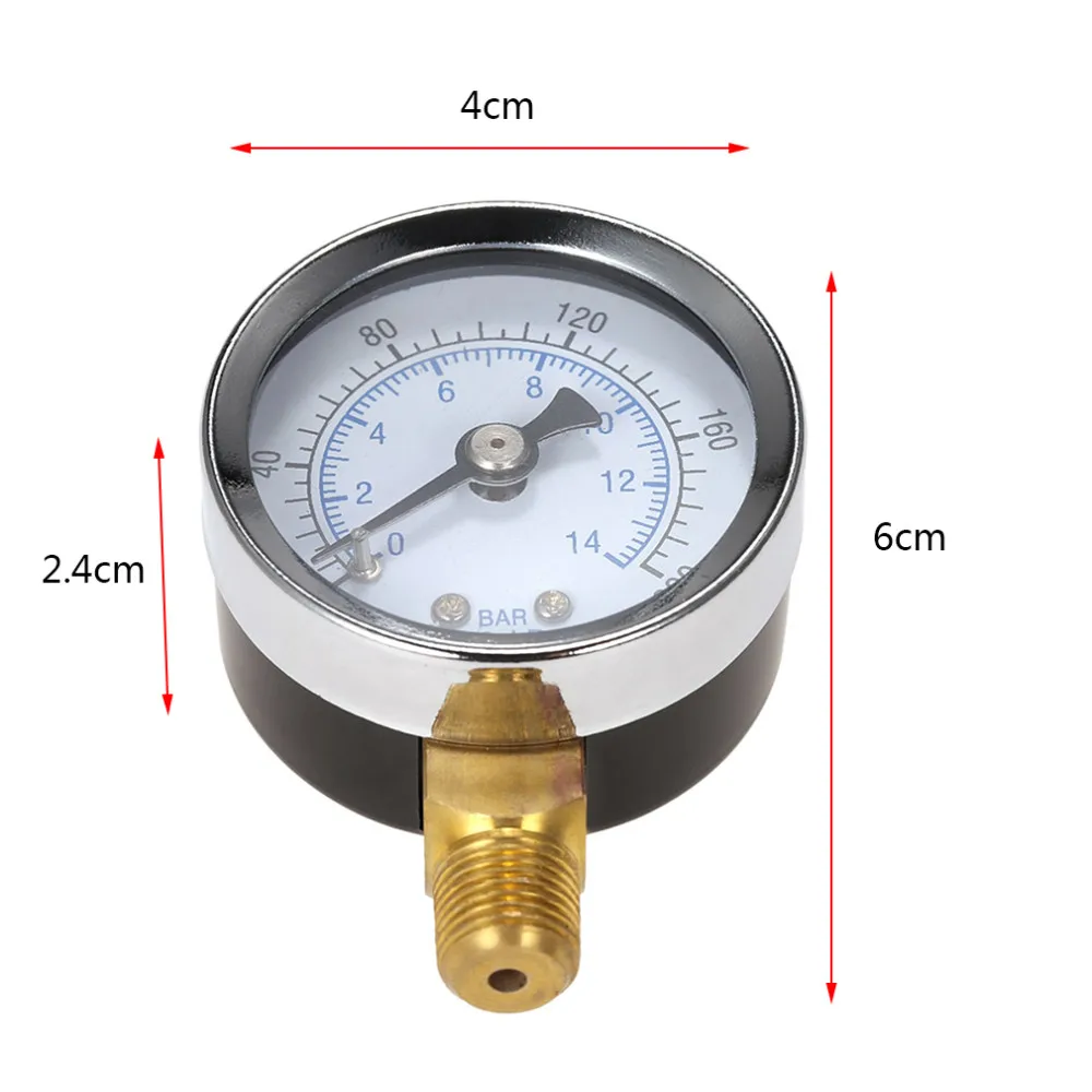 2018 Новый 40 мм 0 ~ 200psi 0 ~ 14bar фильтр для бассейна давление воды циферблат гидравлический манометр метр Манометр 1/8 "NPT резьба Горячая